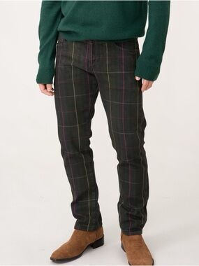 NEW POLO Ralph Lauren Jeans Tartan Plaid Varick Slim Straight Pants 38/30 RARE